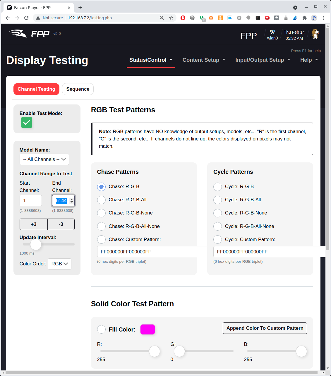 Display Testing Options